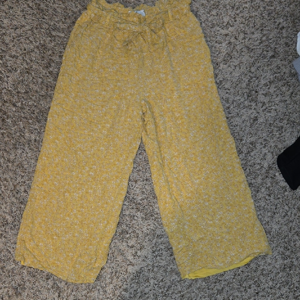 Hollister Yellow Floral Wide-Leg Kids Pants